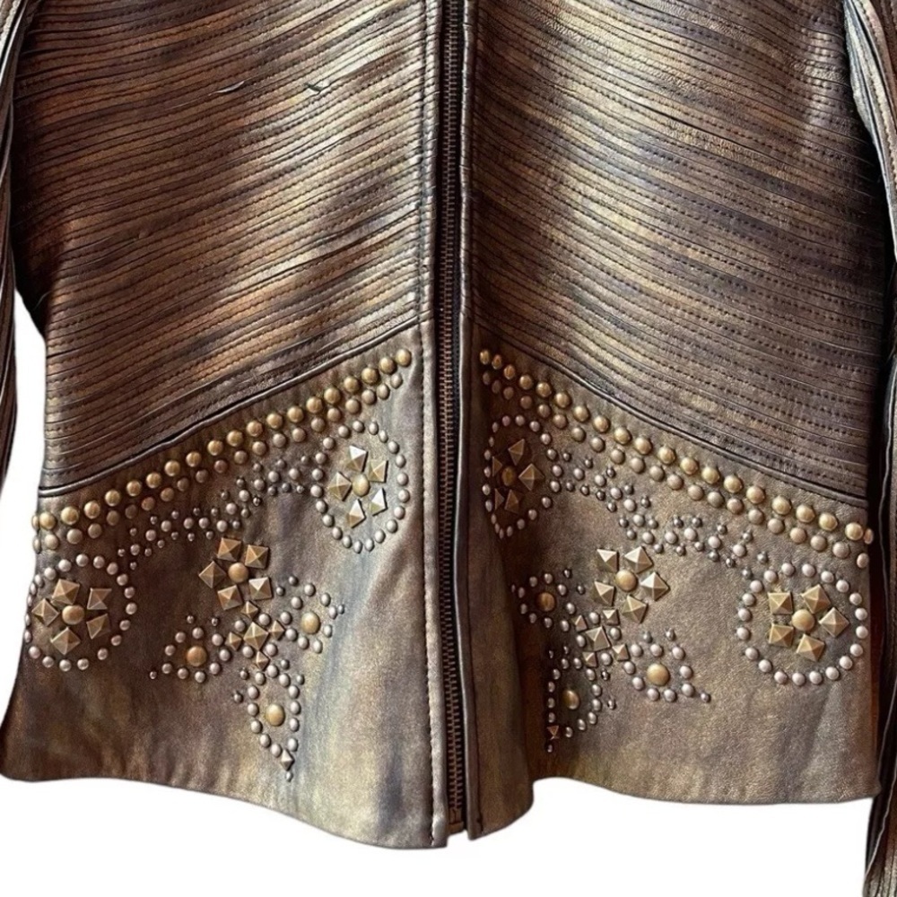 Double D Ranch Mabel heavily embellished, leather jacket NWT - Picture 7 of 16